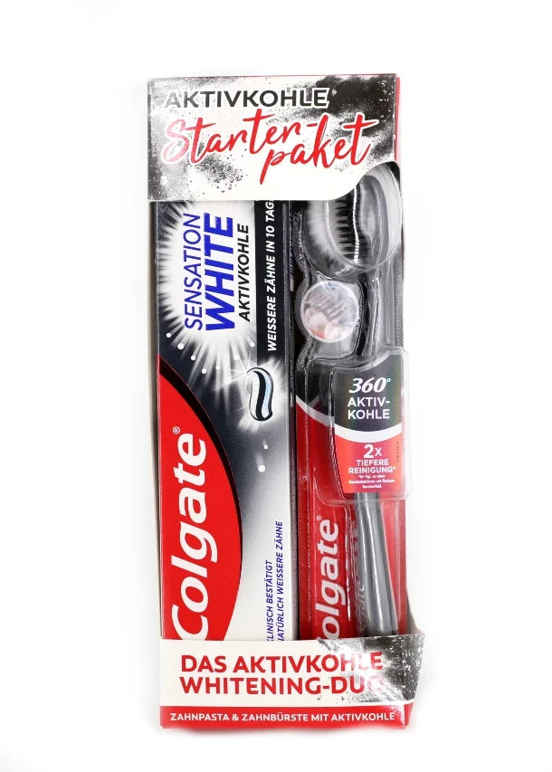 „Colgate“ anglies balinimo rinkinys su „Max White“ balinamąja dantų pasta ir anglieš šepetėliu - Piguapsipirkti.lt