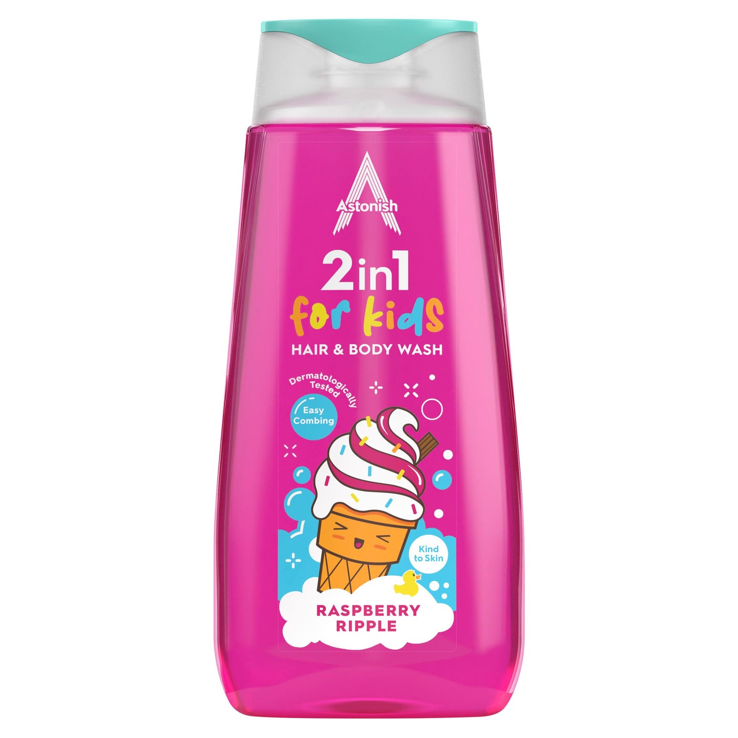 Vaikiškas šampūnas ir kūno prausiklis Astonish 2in1, plaukų ir kūno prausiklis,Avietė 400ml