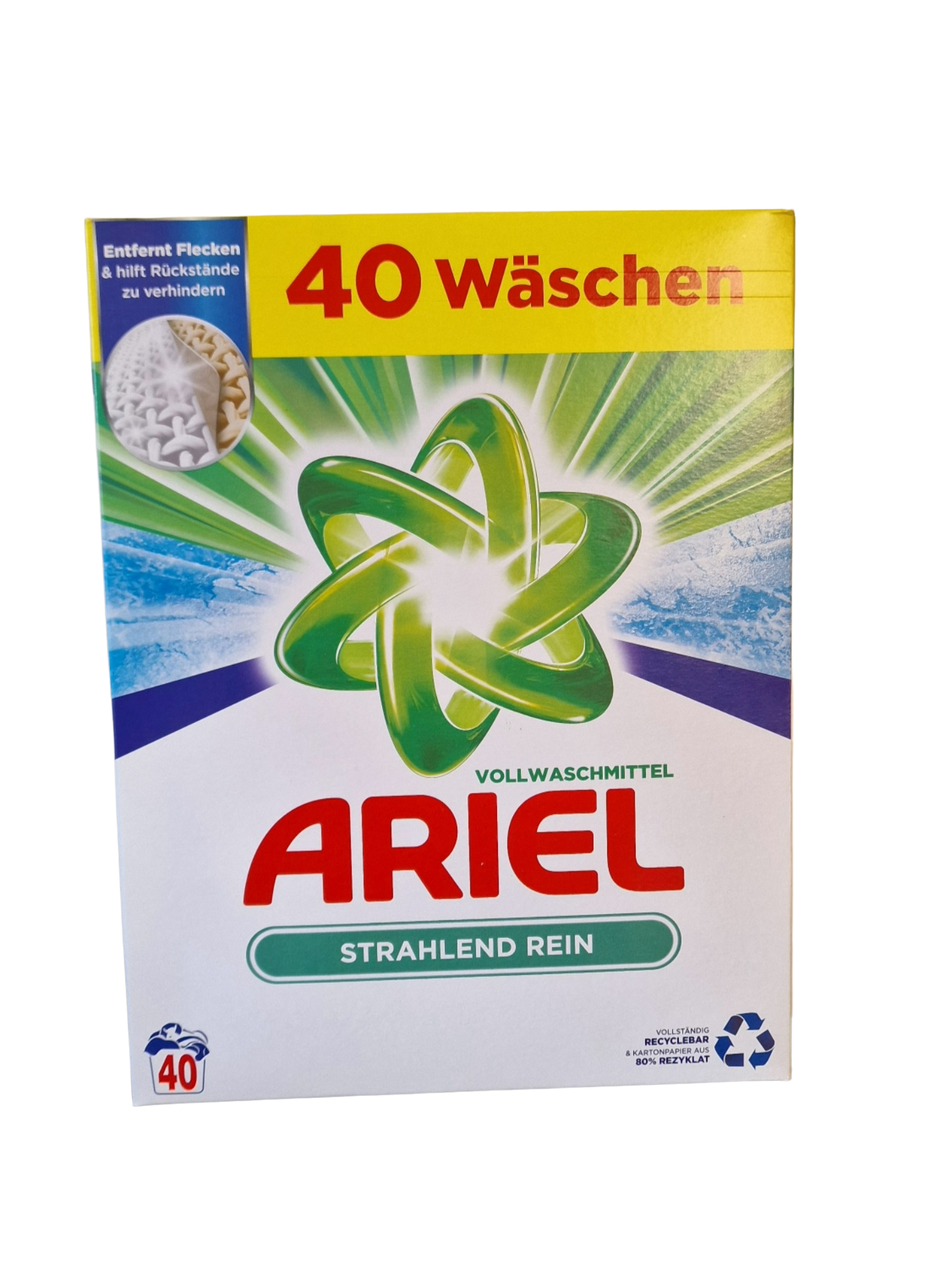 Skalbimo milteliai Ariel Vollwaschmittel Strahlend Rein 40sk.